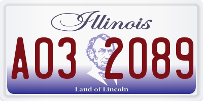 IL license plate A032089