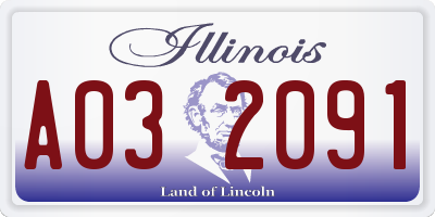 IL license plate A032091