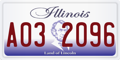 IL license plate A032096