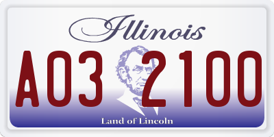 IL license plate A032100
