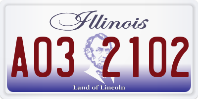 IL license plate A032102