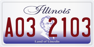 IL license plate A032103
