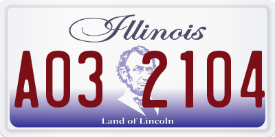 IL license plate A032104