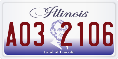 IL license plate A032106