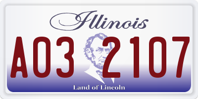 IL license plate A032107