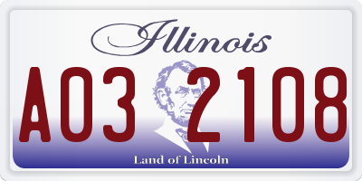 IL license plate A032108