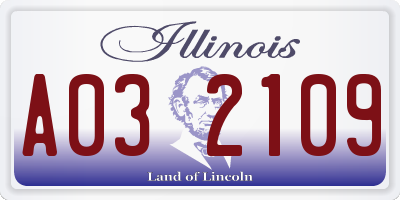 IL license plate A032109