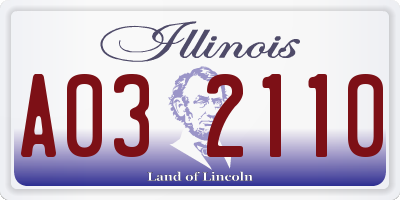 IL license plate A032110