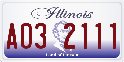 IL license plate A032111