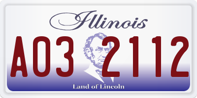 IL license plate A032112