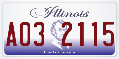 IL license plate A032115