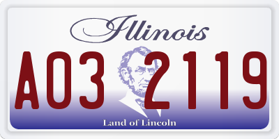 IL license plate A032119