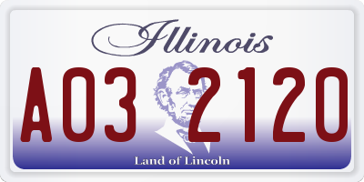 IL license plate A032120