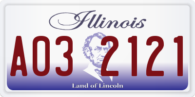 IL license plate A032121