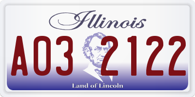IL license plate A032122