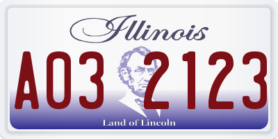 IL license plate A032123