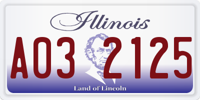 IL license plate A032125