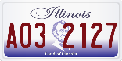 IL license plate A032127