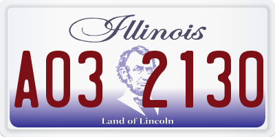 IL license plate A032130