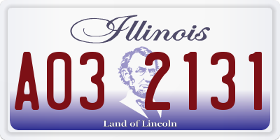 IL license plate A032131