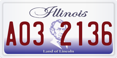 IL license plate A032136