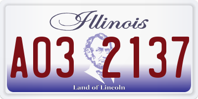 IL license plate A032137