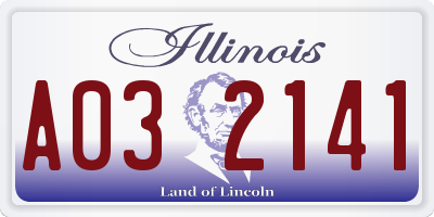 IL license plate A032141
