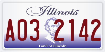 IL license plate A032142