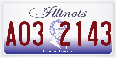 IL license plate A032143