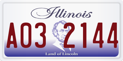IL license plate A032144
