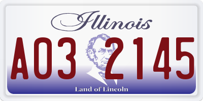 IL license plate A032145