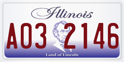 IL license plate A032146