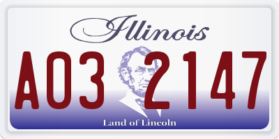 IL license plate A032147
