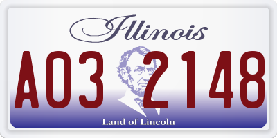 IL license plate A032148