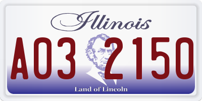 IL license plate A032150