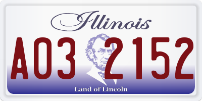IL license plate A032152