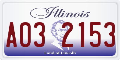 IL license plate A032153