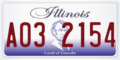 IL license plate A032154
