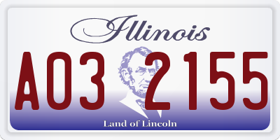 IL license plate A032155