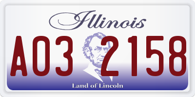 IL license plate A032158