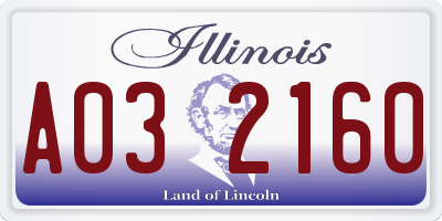 IL license plate A032160