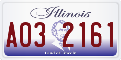 IL license plate A032161