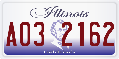 IL license plate A032162