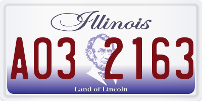 IL license plate A032163