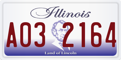 IL license plate A032164