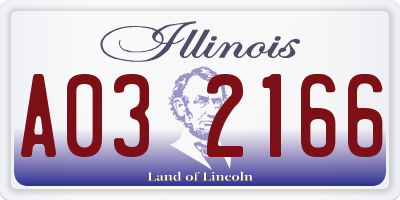 IL license plate A032166