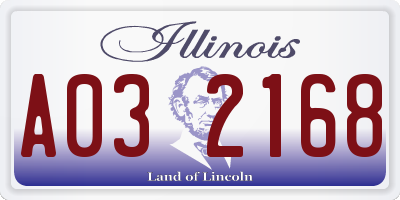 IL license plate A032168