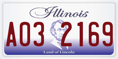 IL license plate A032169