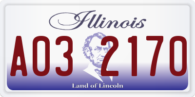 IL license plate A032170