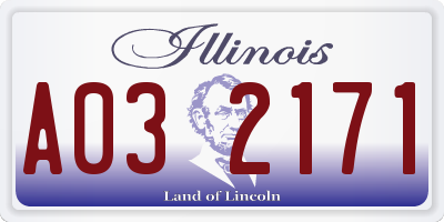 IL license plate A032171
